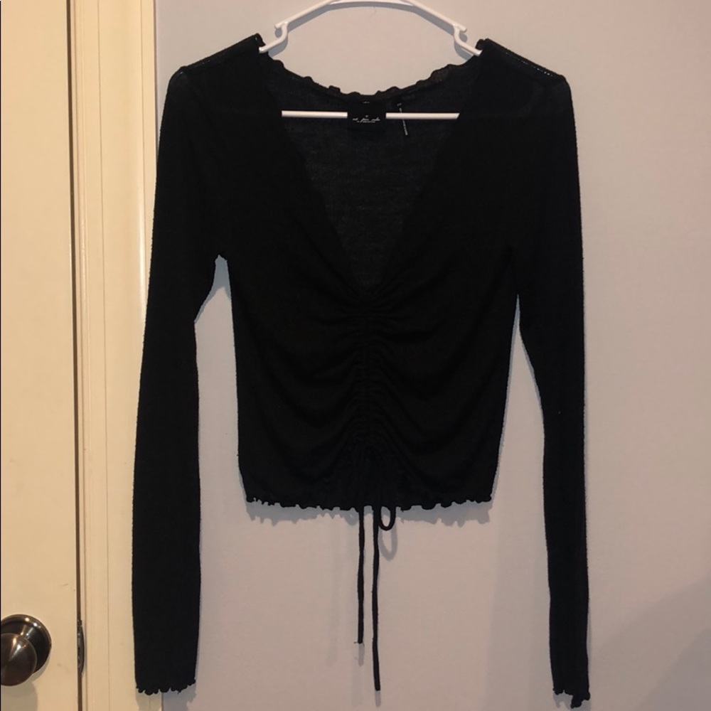long sleeve black top
